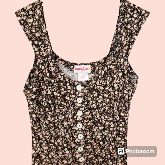 SOLD Vintage 90s y2k ditsy floral print flared romper jumpsuit - Picture 4 of 13